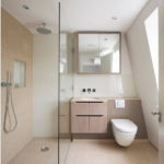 interior design of a bathroom with a toilet