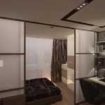 3D living room bedroom design