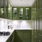 set îngust de bucătărie design verde
