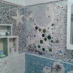 Décor de salle de bain en mosaïque d'éclat de céramique