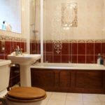 בז 'ואדום בעיצוב חדר האמבטיה