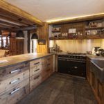 Kitchen design in a private house rustic window wash