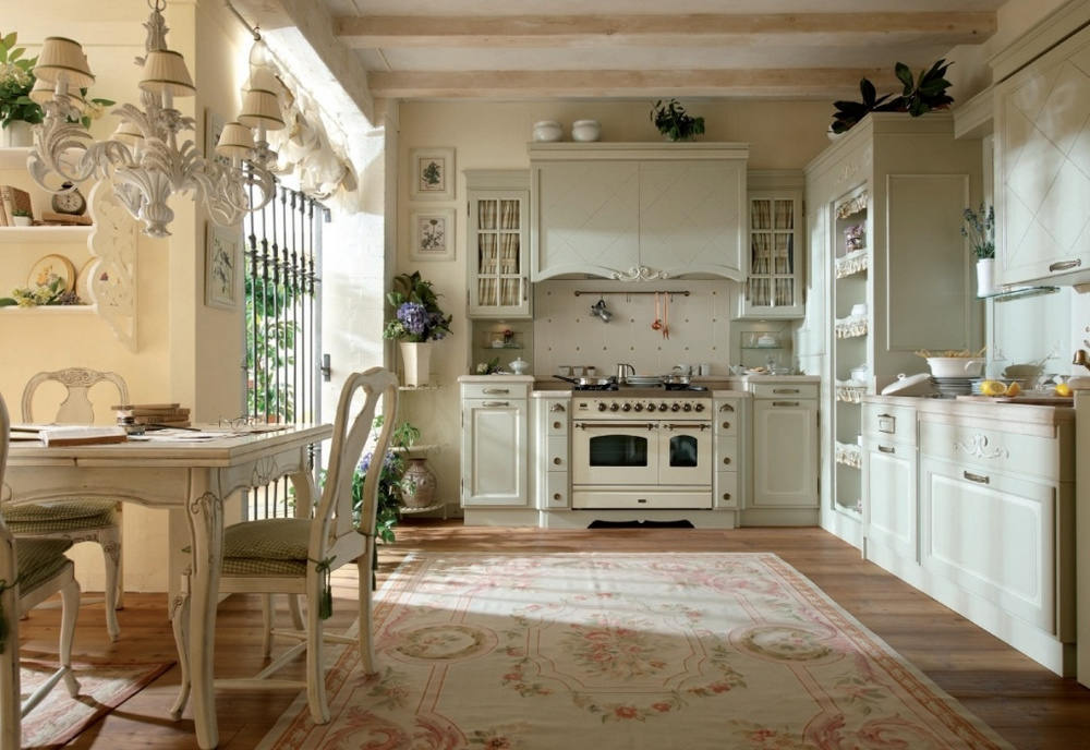 Provence tarzında özel bir evde mutfak tasarımı
