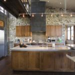 Design a kitchen in a private house in a loft style
