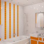 Thiết kế phòng tắm ở điểm nhấn màu cam Khrushchev
