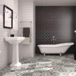 conception de carreaux de salle de bain en céramique noir et blanc
