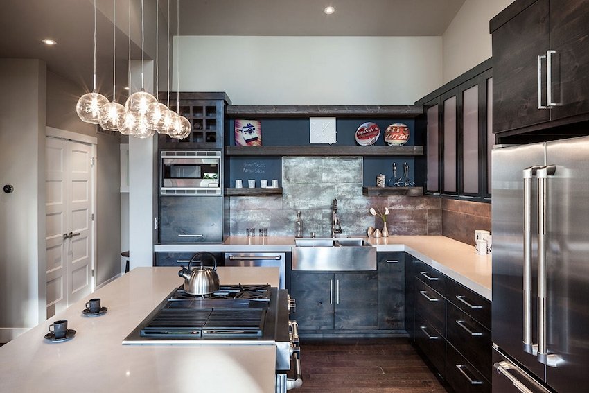 luxury kitchen in dark colors