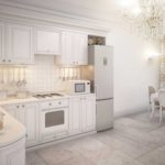 elitārs virtuves dizains baltā krāsā