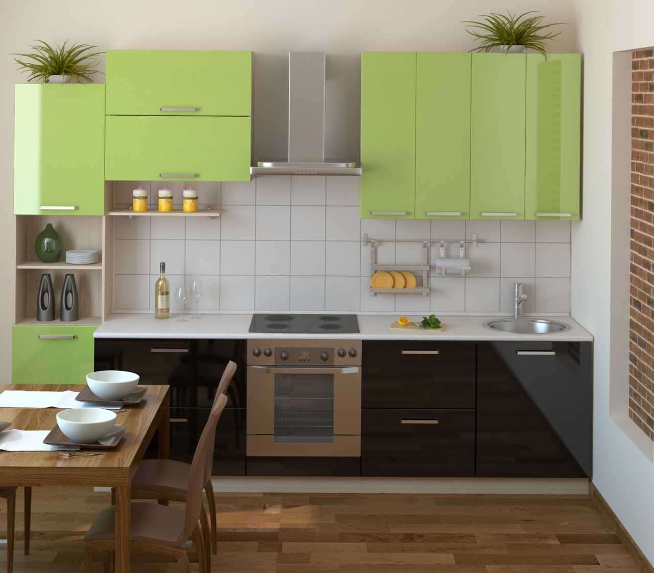 bucătărie verde mică