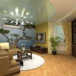 Living room decoration with photo wallpaper