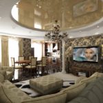 Living room decoration with seating area and rostral columns