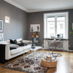 Making a small living room in gray and white