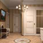 Décoration du couloir dans un style classique avec du papier peint