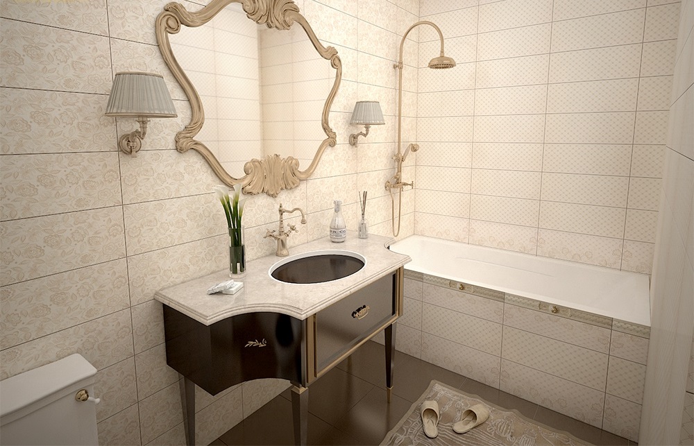 carreaux de salle de bain de style classique