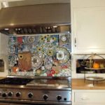 DIY el sanatları için mutfak do-it-yourself önlük paneli soba üzerinde