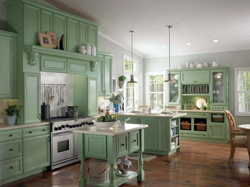 bucătărie verde deschis