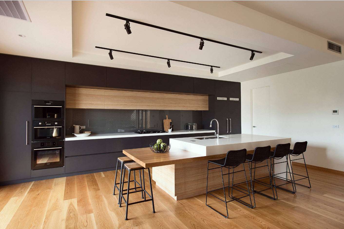 modern kitchen with integrated appliances
