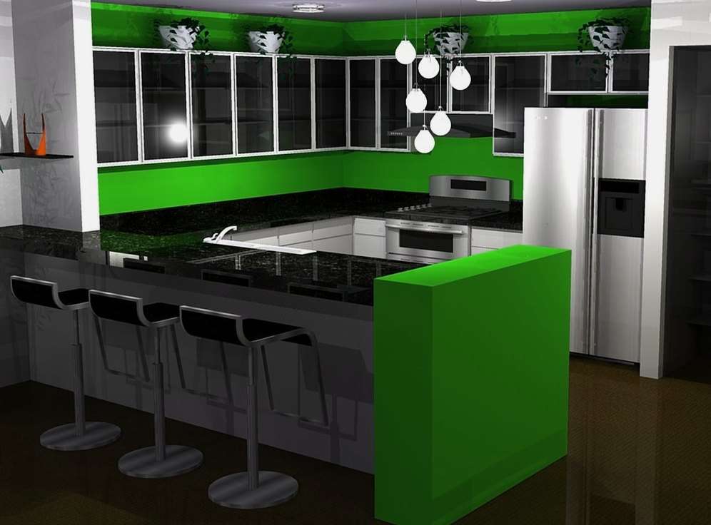modern yeşil mutfak