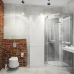 Yüksek teknoloji ürünü modern loft banyo tasarımı