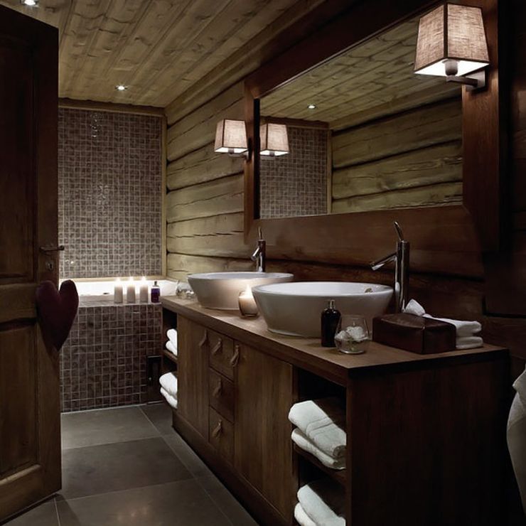 mobilier de salle de bain design moderne en bois massif
