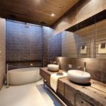 أثاث الحمام التصميم الحديث ريفي في الداخل التكنولوجيا الفائقة
