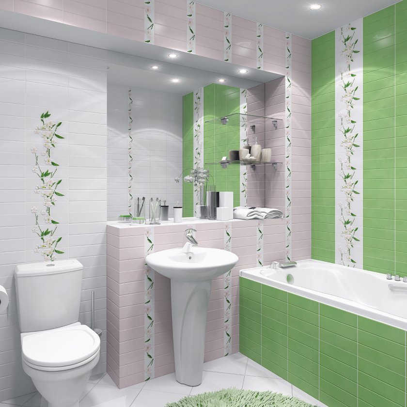 Modern tasarım banyo kiremitli duvar dekorasyonu