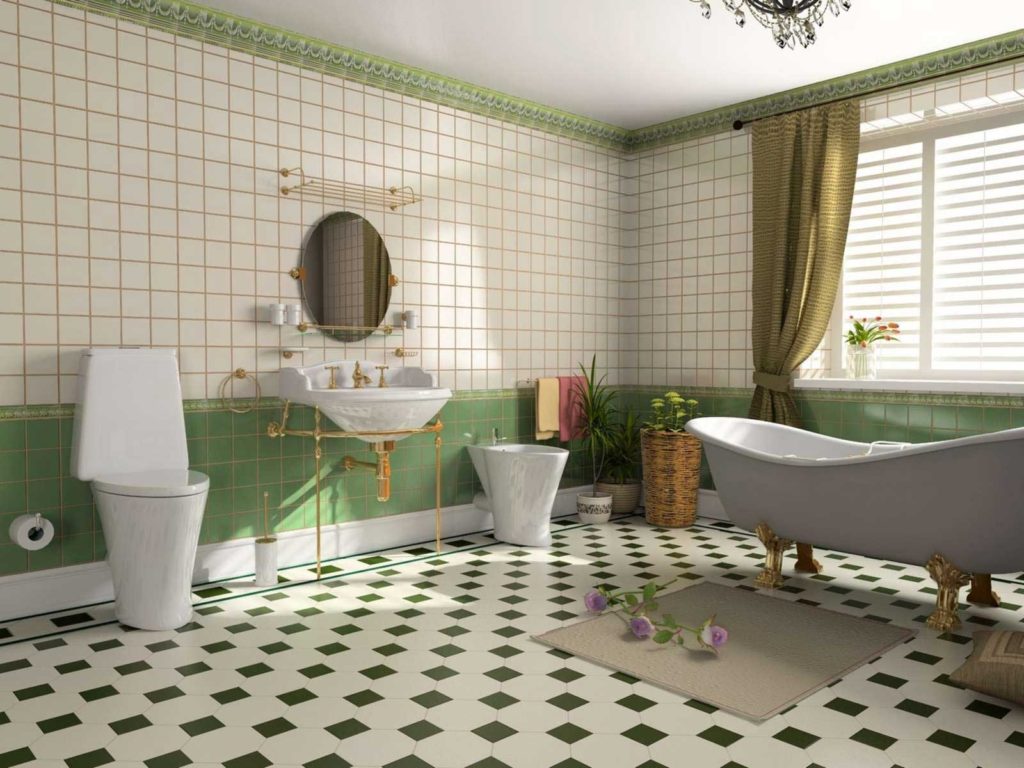 Carreaux de salle de bain au design moderne dans un environnement humide