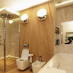 Çağdaş mozaik döşemeli banyo tasarımı