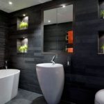 Conception de salle de bain contemporaine dans un style écologique