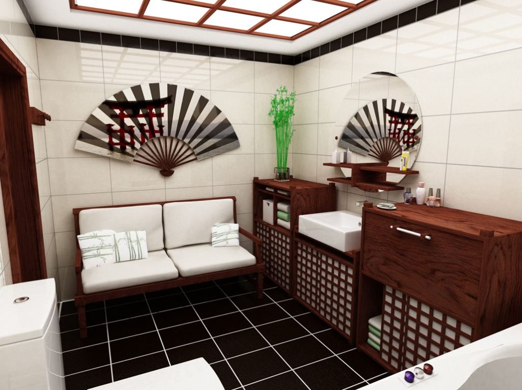 modern japon tarzı banyo tasarımı