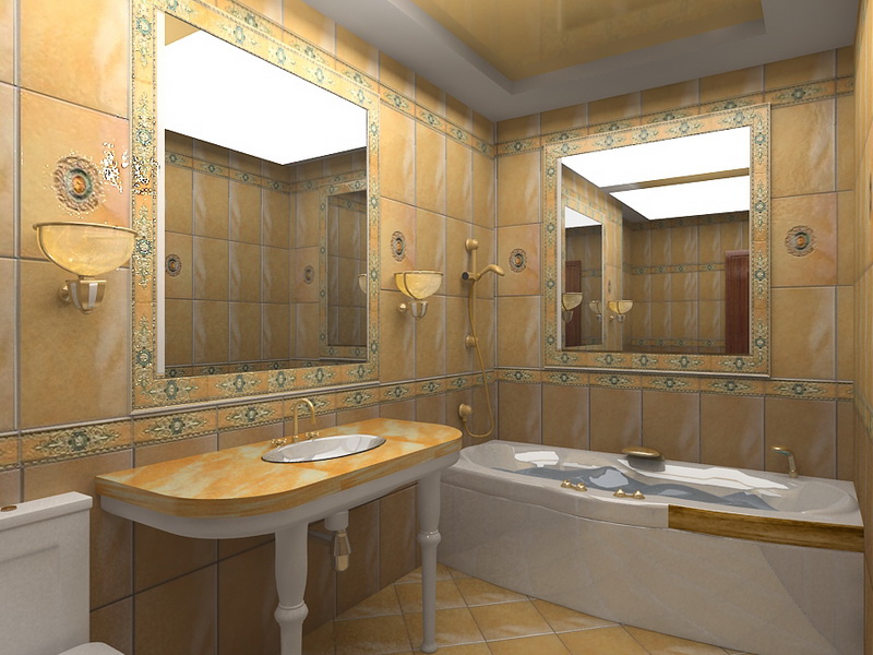 duvarlarda modern tasarım banyo aynaları
