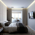 غرفة نوم مع أفكار تصميم شرفة
