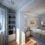חדר שינה עם עיצוב מרפסת