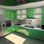 الصورة الخضراء المطبخ الداخلية