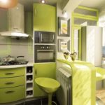 idei de bucătărie verde interior