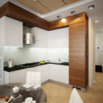 living room kitchen design 15 sq. meters interior photo