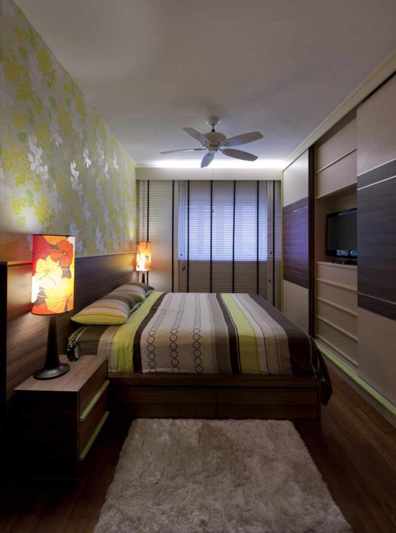 Kruşçev'de parlak bir yatak odası tasarımı fikri