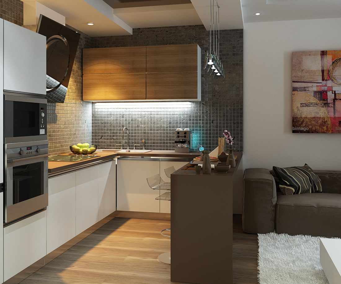 option pour une cuisine intérieure lumineuse de 16 m²