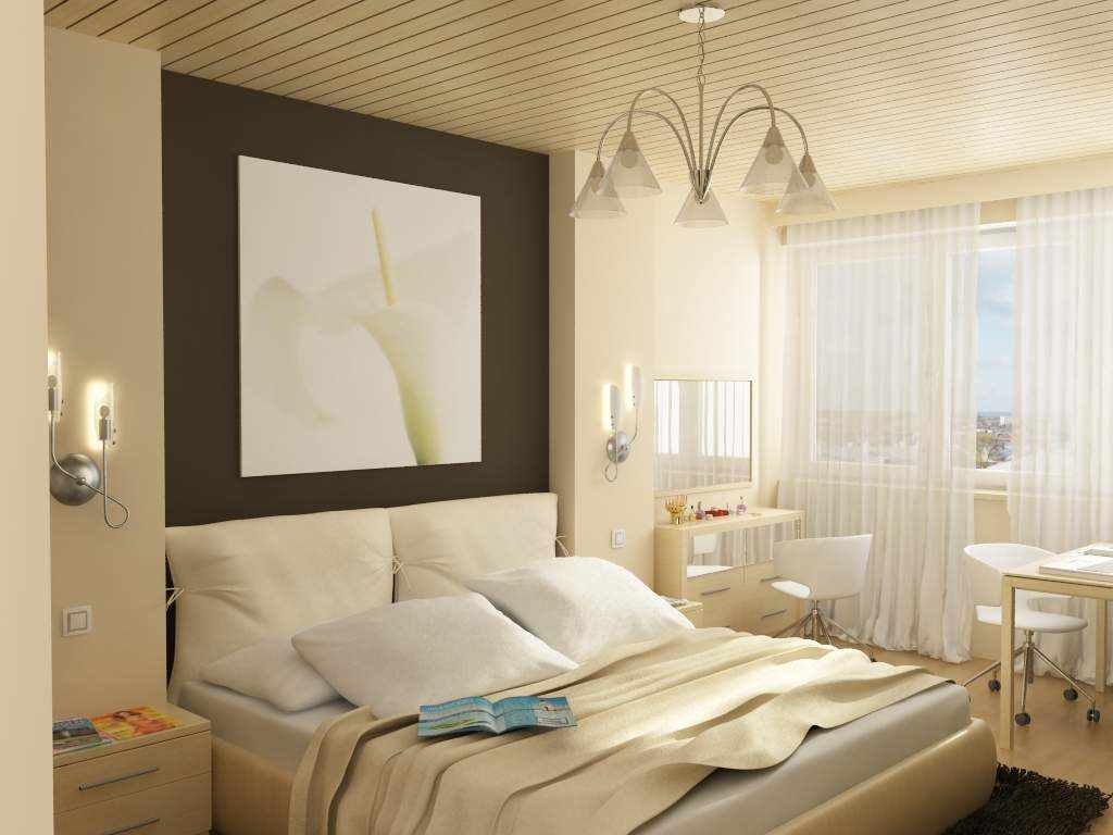 Kruşçev'de güzel bir yatak odası dekoru örneği