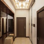 exemple d'une conception inhabituelle d'un couloir dans une maison privée photo