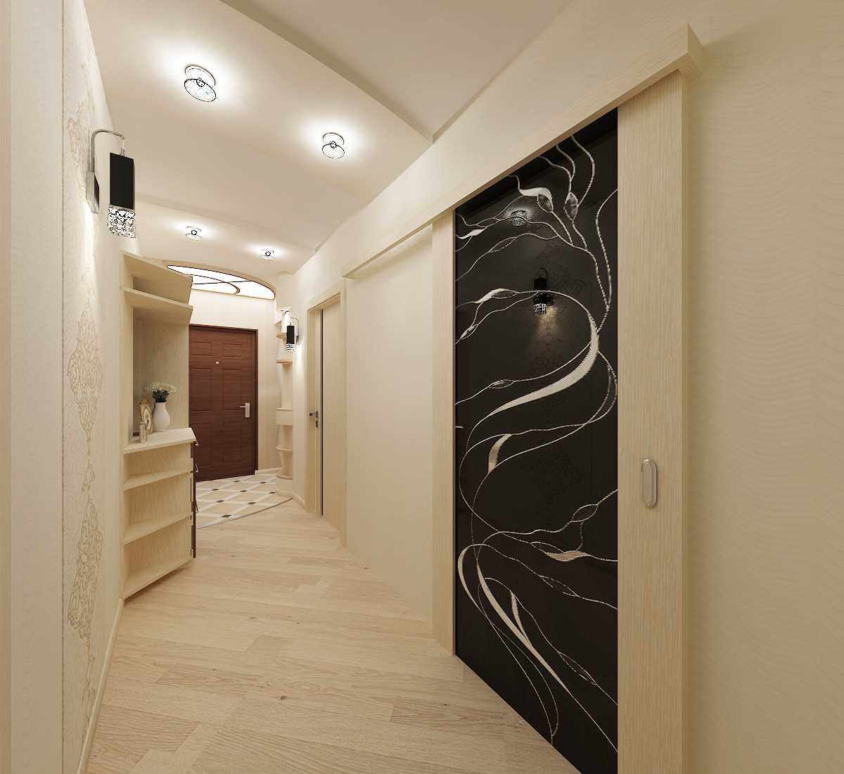Un exemple de la conception lumineuse d'un couloir moderne