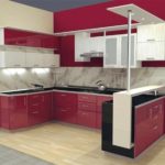 kırmızı mutfak resmi parlak bir stil örneği