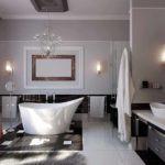 la possibilité d'utiliser du plâtre décoratif léger dans la conception de la photo de la salle de bain