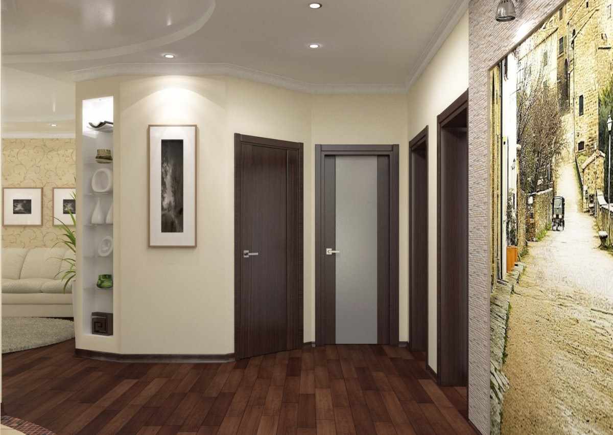 idea of ​​a bright interior corridor in a private house