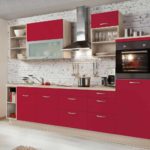 example of a beautiful style of red kitchen photo