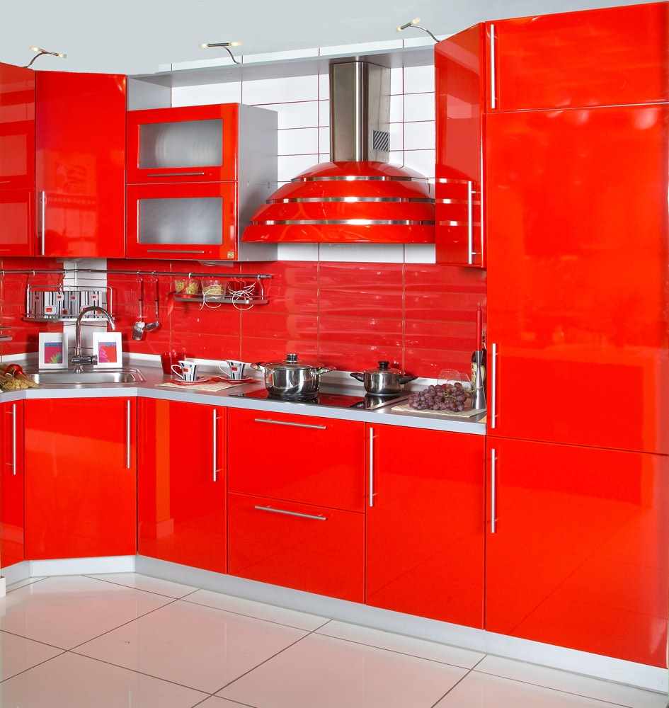 sarkanās virtuves neparasta stila piemērs