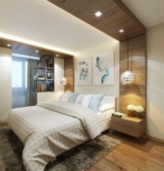 Một ví dụ về nội thất phòng ngủ sáng 15 m2.