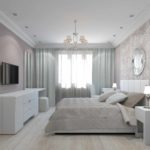 variant of light design of a bedroom 15 sq.m photo