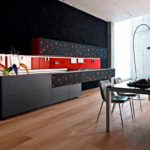 idea of ​​a bright style red kitchen picture