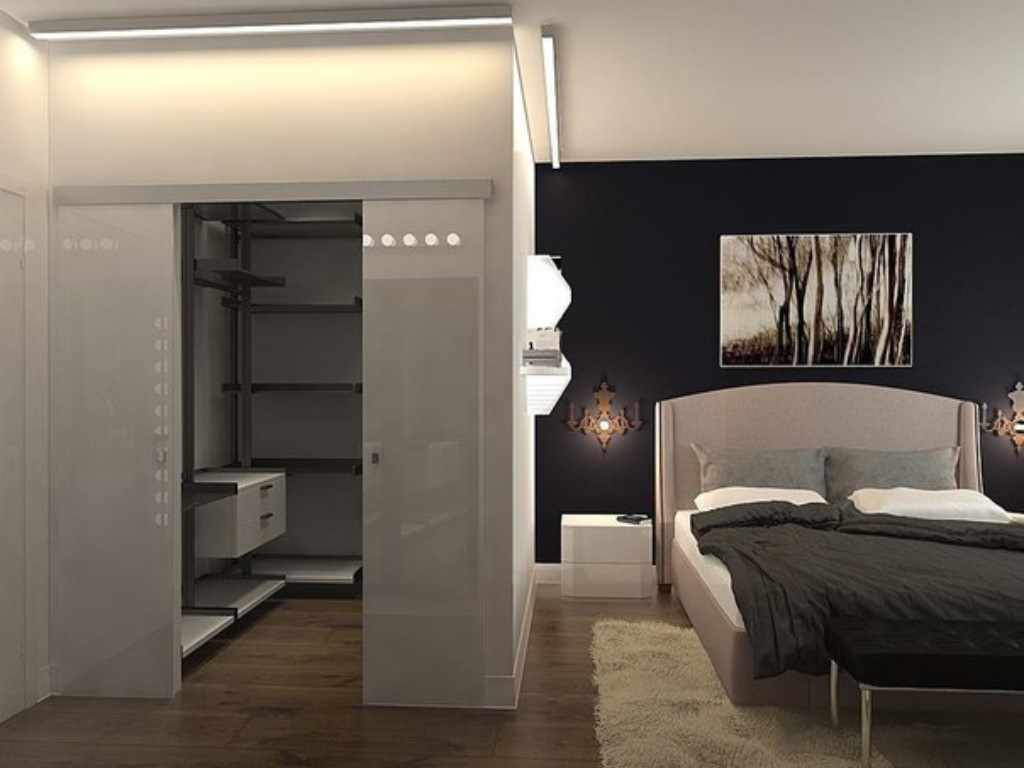 An example of a beautiful bedroom decor of 15 sq.m